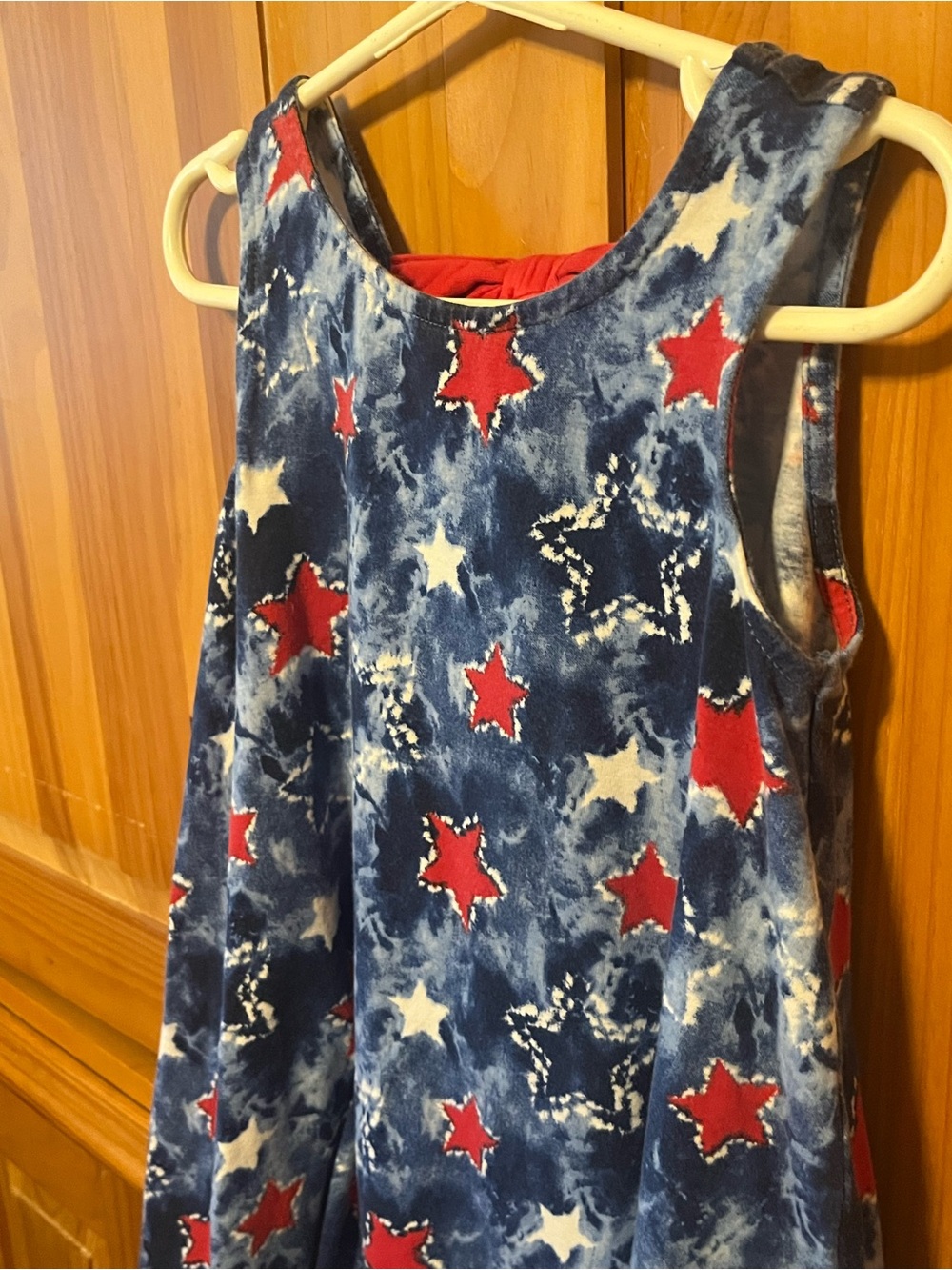 Tommy Bahama Girls Navy Blue & Red Star Print Sleeveless Dress